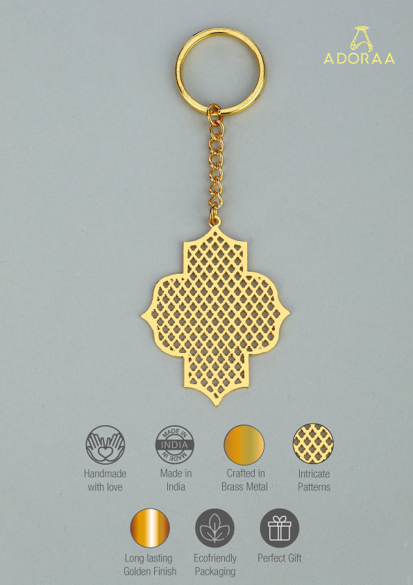 Adoraa's Noor Collection Taj Jaali Brass Key Chain