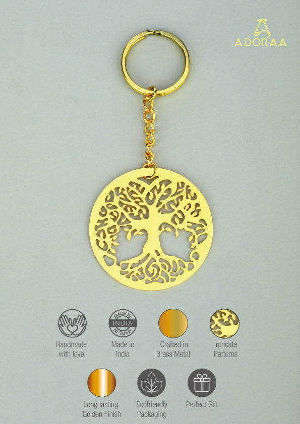 Tree Of Life Brass Key Chain